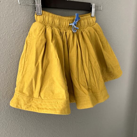Mini Boden Corduroy Twirl Skirt - Floral Lined - Mustard Yellow - 5-6 - Picture 4 of 7